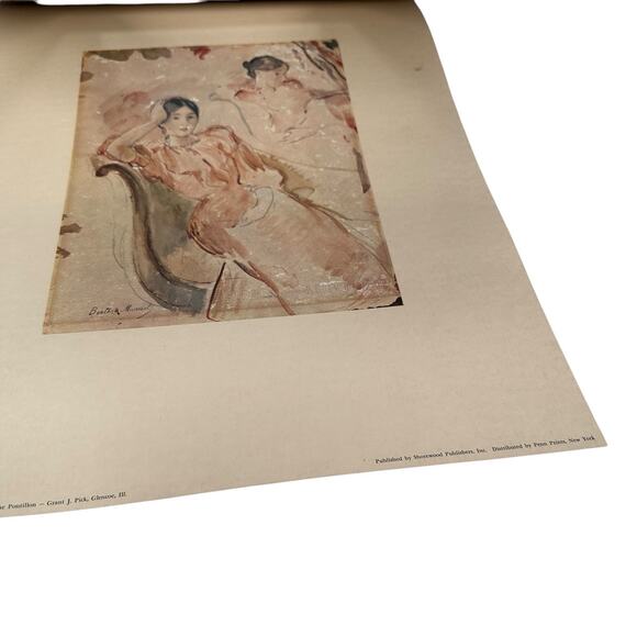 Vtg Berthe Morisot Young Woman Dreaming Portrait Study of Jeanne Pontillon Print - Picture 4 of 9